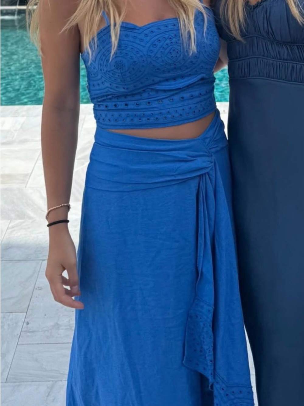 Jason Wu Royal Blue Midi Skirt with Side Knot